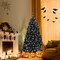 Black Artificial Halloween Christmas Tree with PVC Branch Tips and Cool White LED Lights